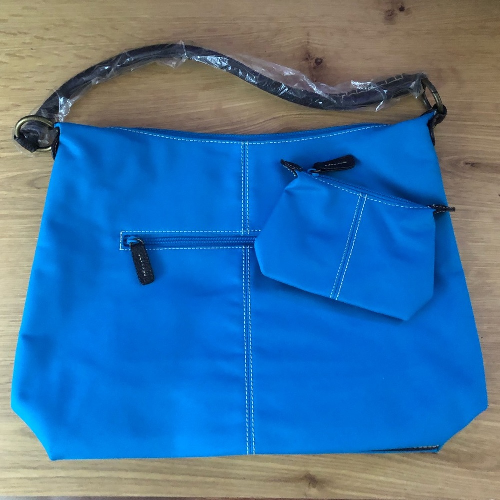 New Lancôme Blue Shoulder Tote Bag with Makeup Bag